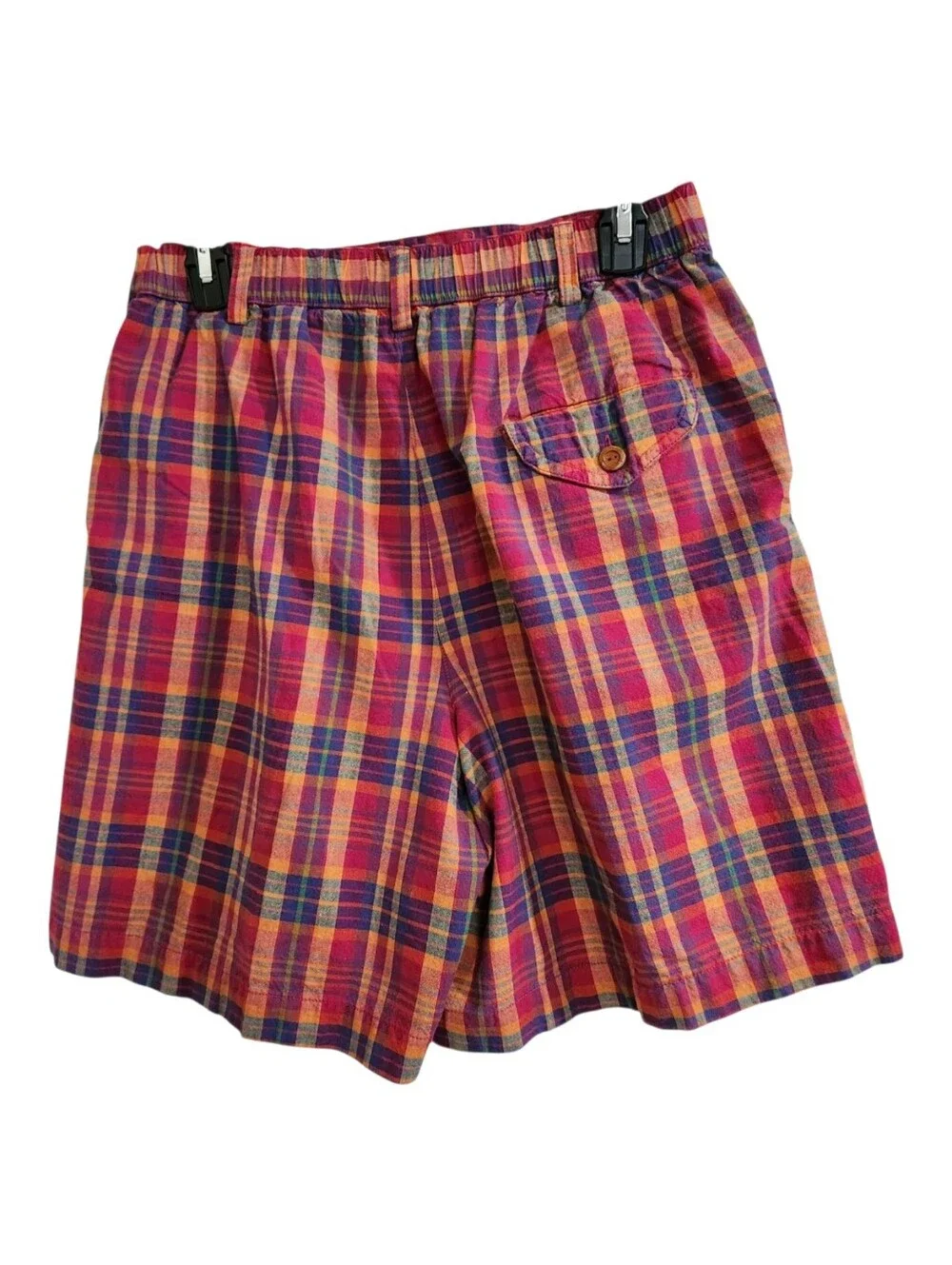 Vtg Karen Scott 90s Plaid Mom Shorts Size 12 Cotton High Waisted Pleated Madras